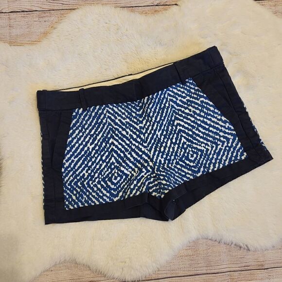 J.Crew blue/navy blue/white faux animal print shorts - Picture 1 of 6